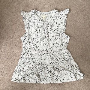Medium White with block polka dot. NWOT